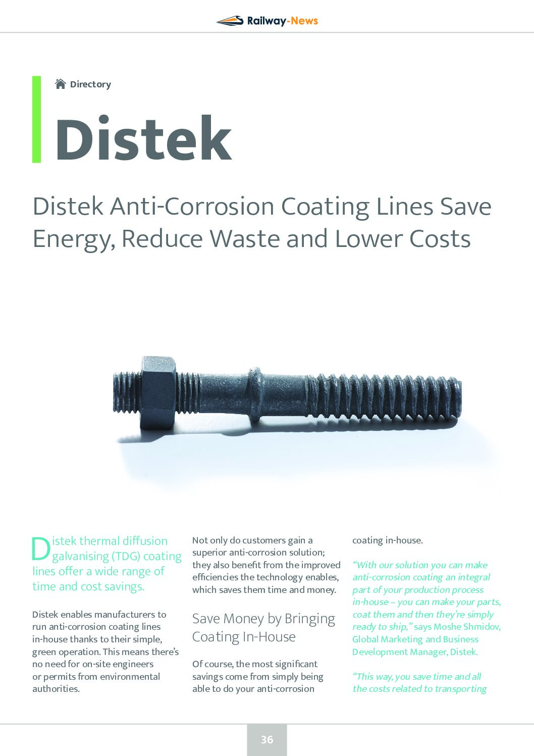 Distek Anti-Corrosion Coating Lines Save Energy and Lower Costs