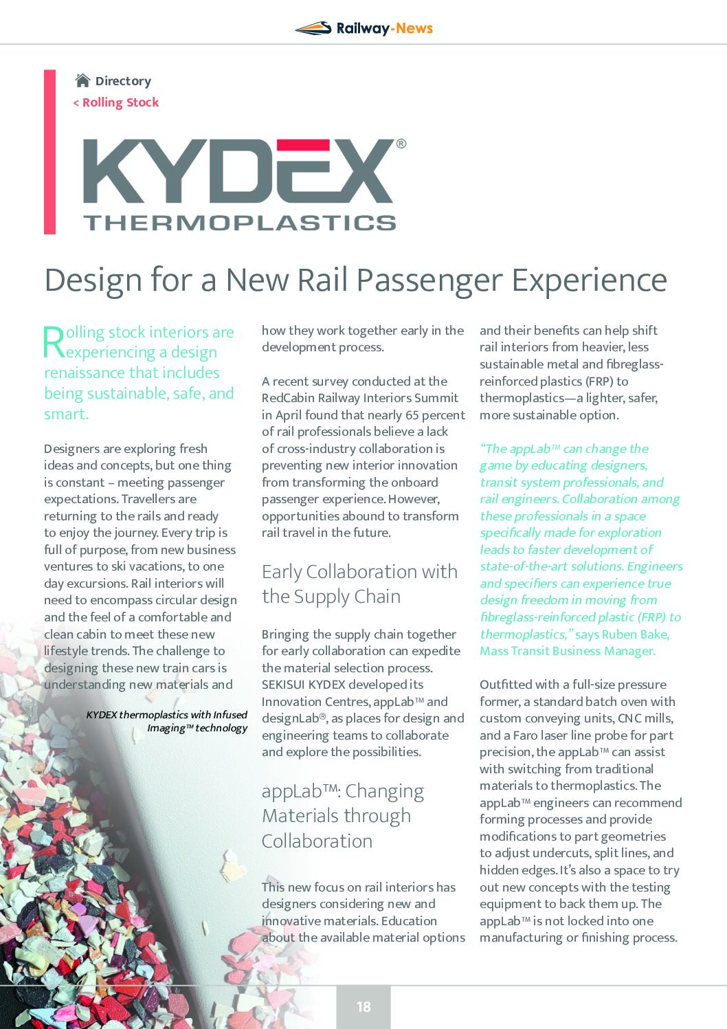 SEKISUI KYDEX: Design for a New Rail Passenger Experience