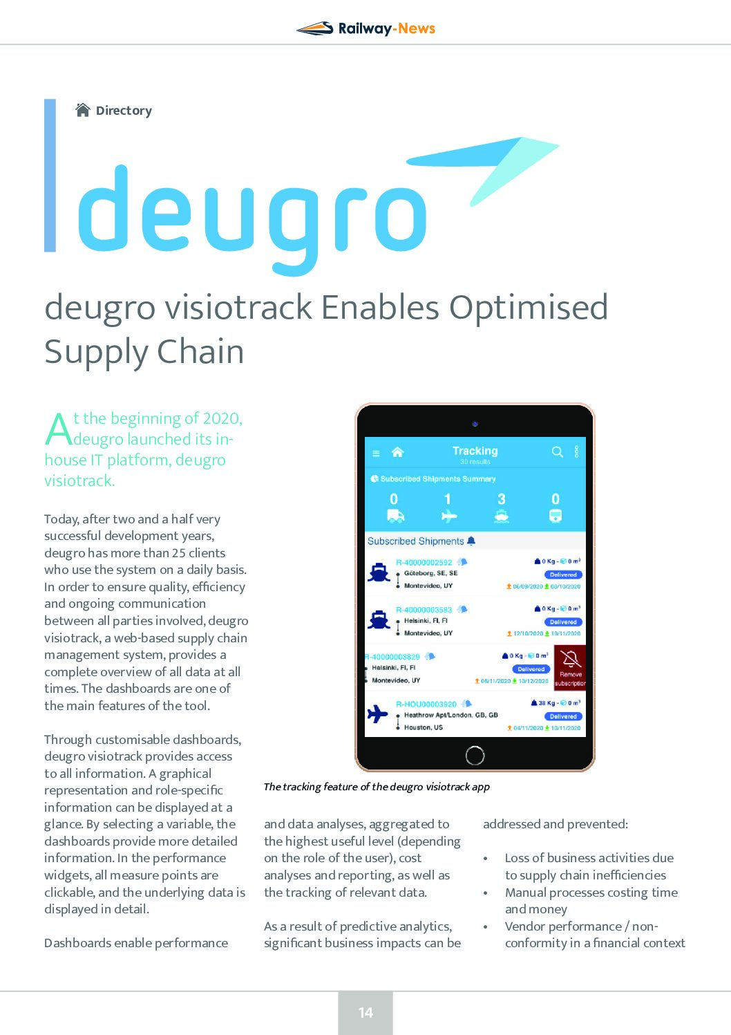 deugro visiotrack Enables Optimised Supply Chain