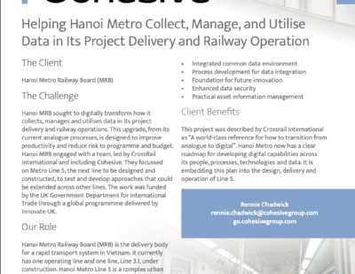 Helping Hanoi Metro Collect, Manage, and Utilise Data