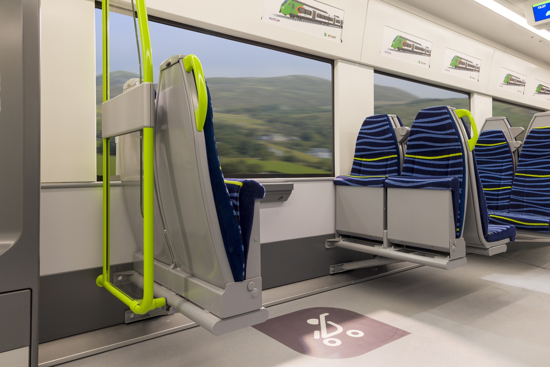 Interior of the new Alstom trains for the DART network