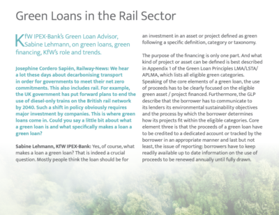 Green Loans in the Rail Sector