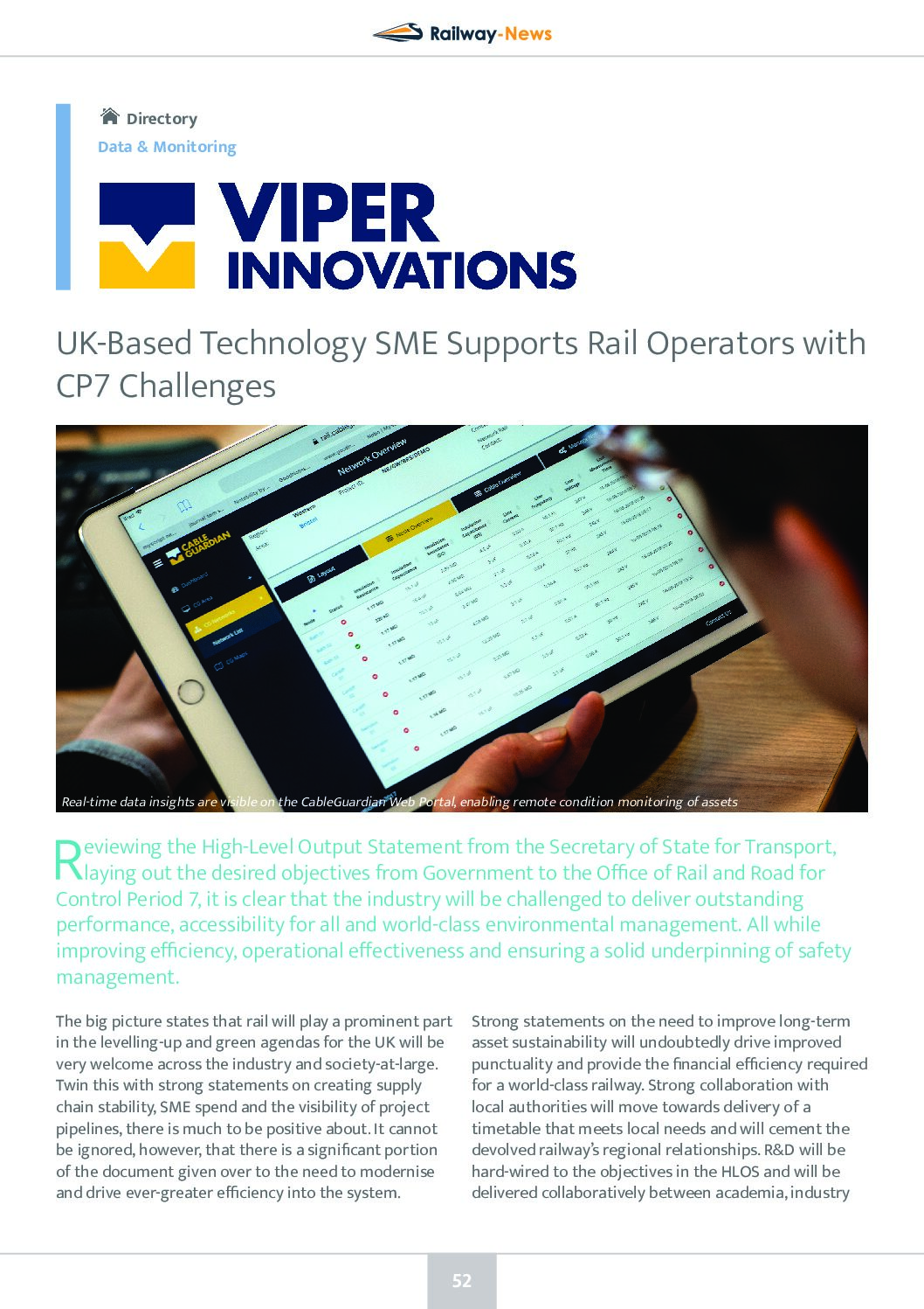 UK-Based SME Supports Rail Operators with CP7 Challenges