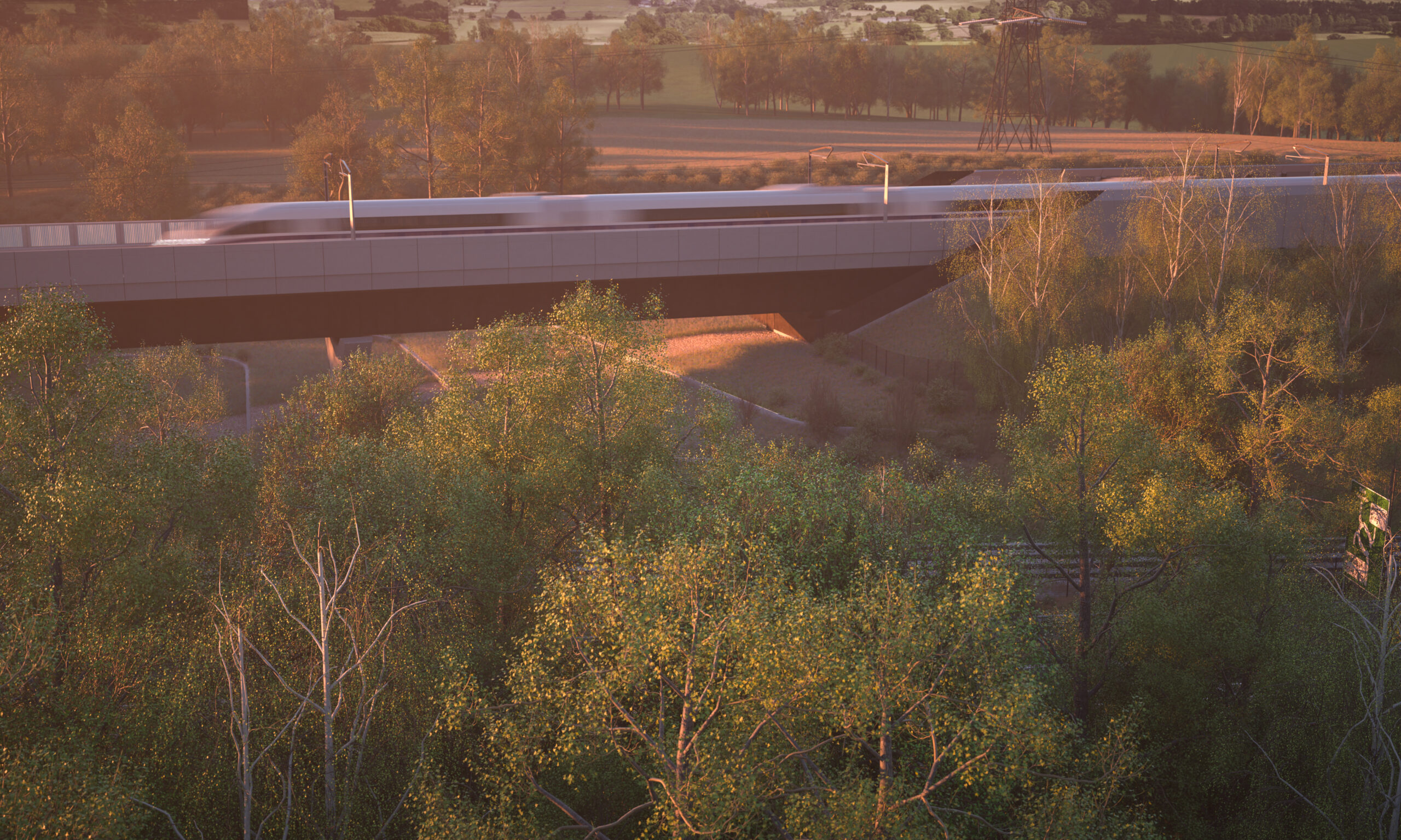 Computer generated image of the Small Dean Viaduct 10 years post construction