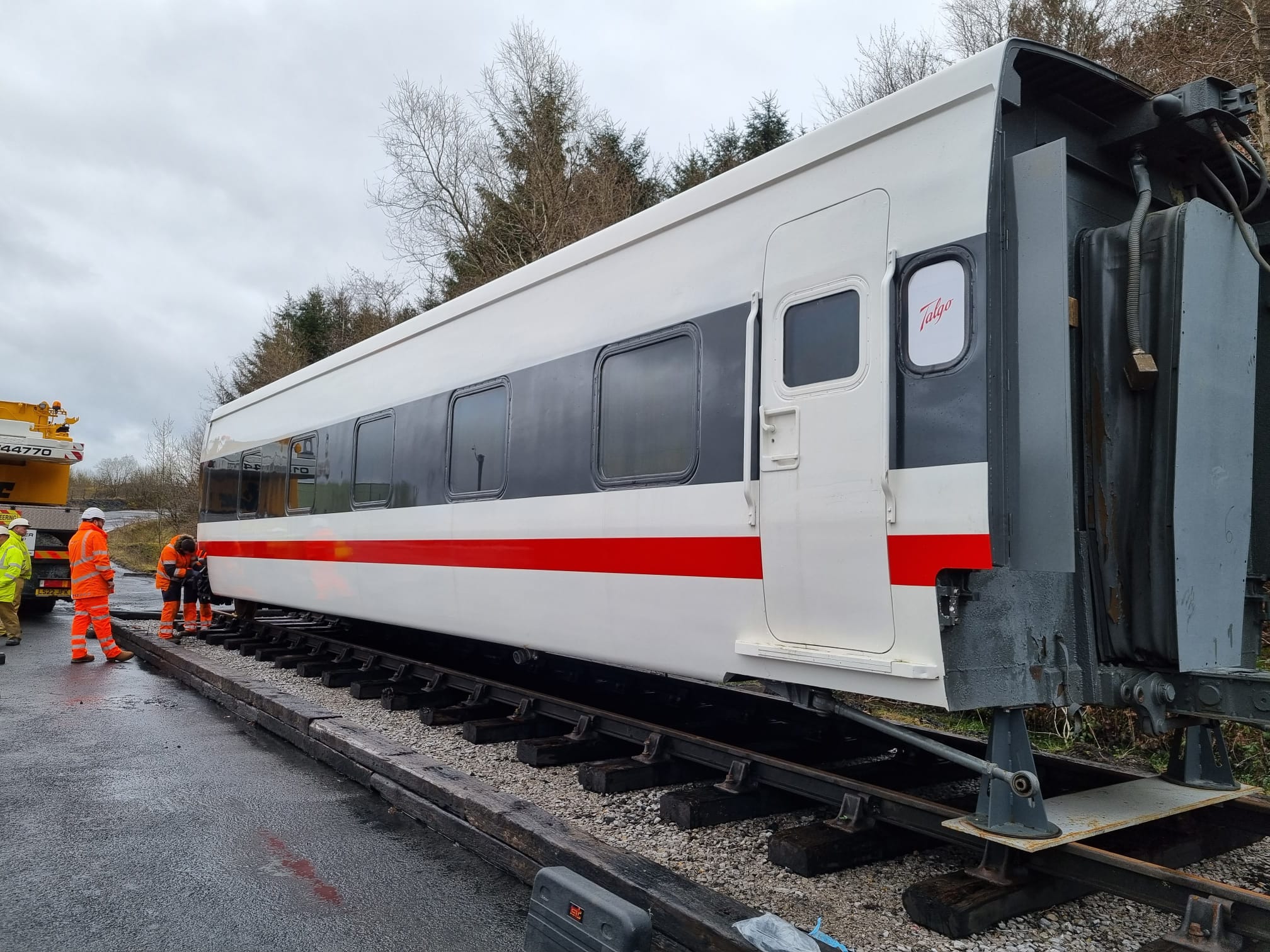 The Global Centre of Rail Excellence took delivery to site of its first rail carriage this month
