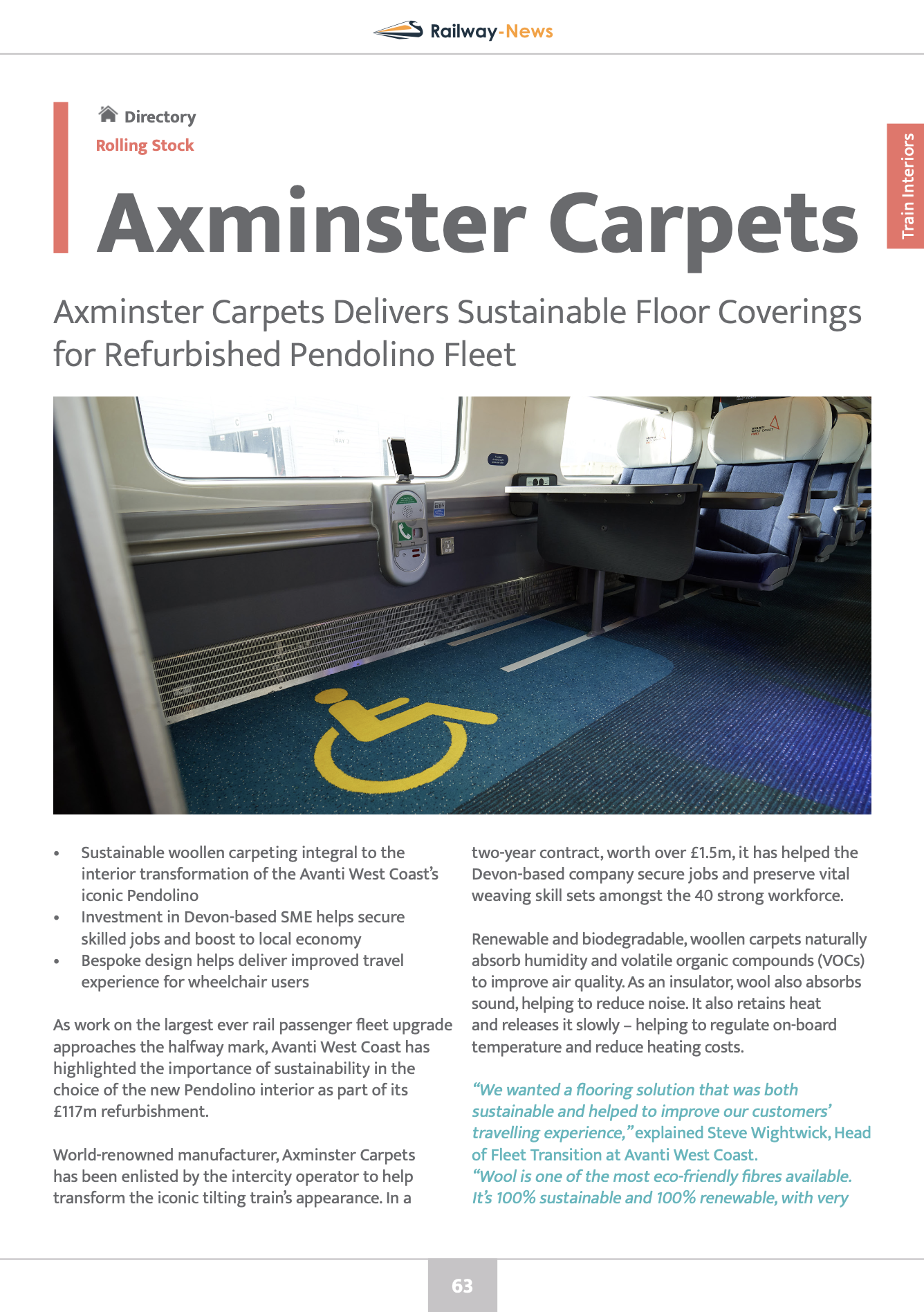 Axminster Carpets, Belmond British Pullman Renovation