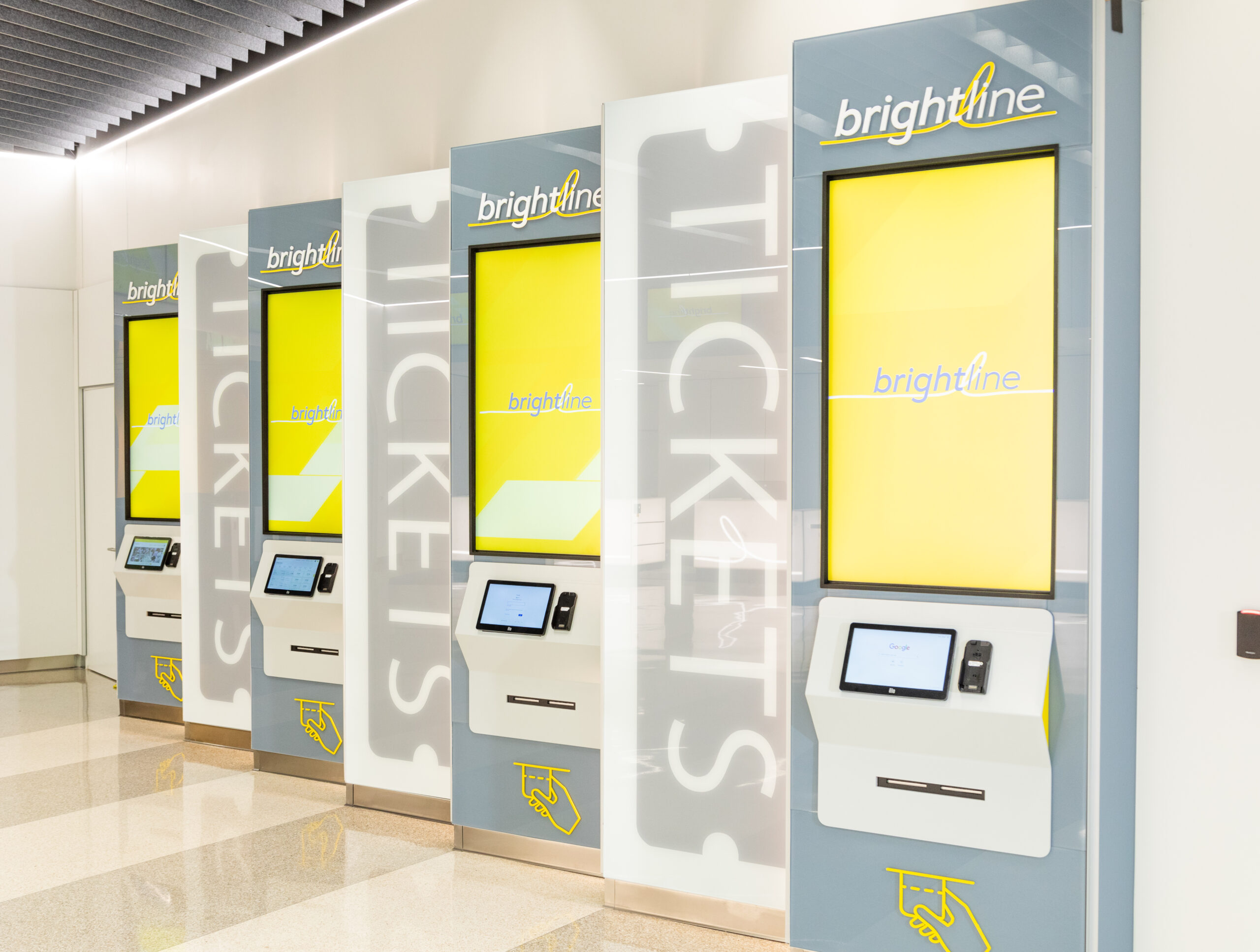 Brightline self-service ticket kiosks 