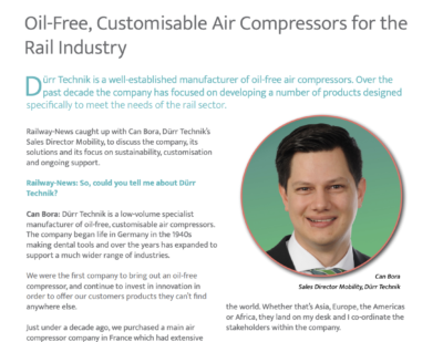 Oil-Free, Customisable Air Compressors for the Rail Industry