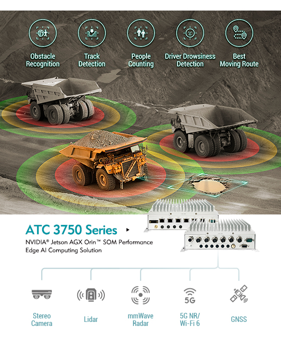 Mining trucks using the ATC 3750 Series vehicle computer