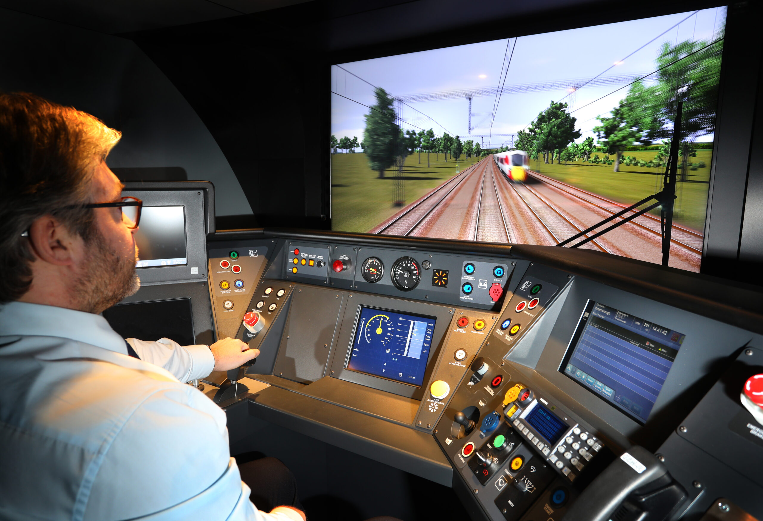 View from LNER driver simulator using digital signalling