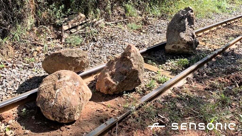 Big rocks on a rail track