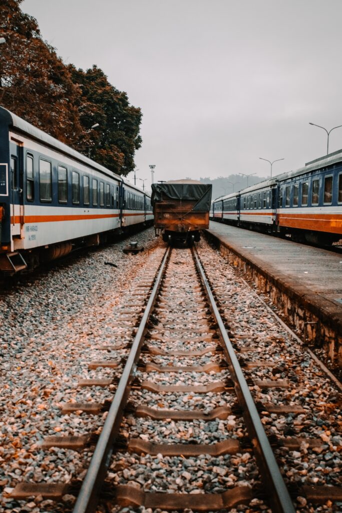 An image of a vehicle on a railway track