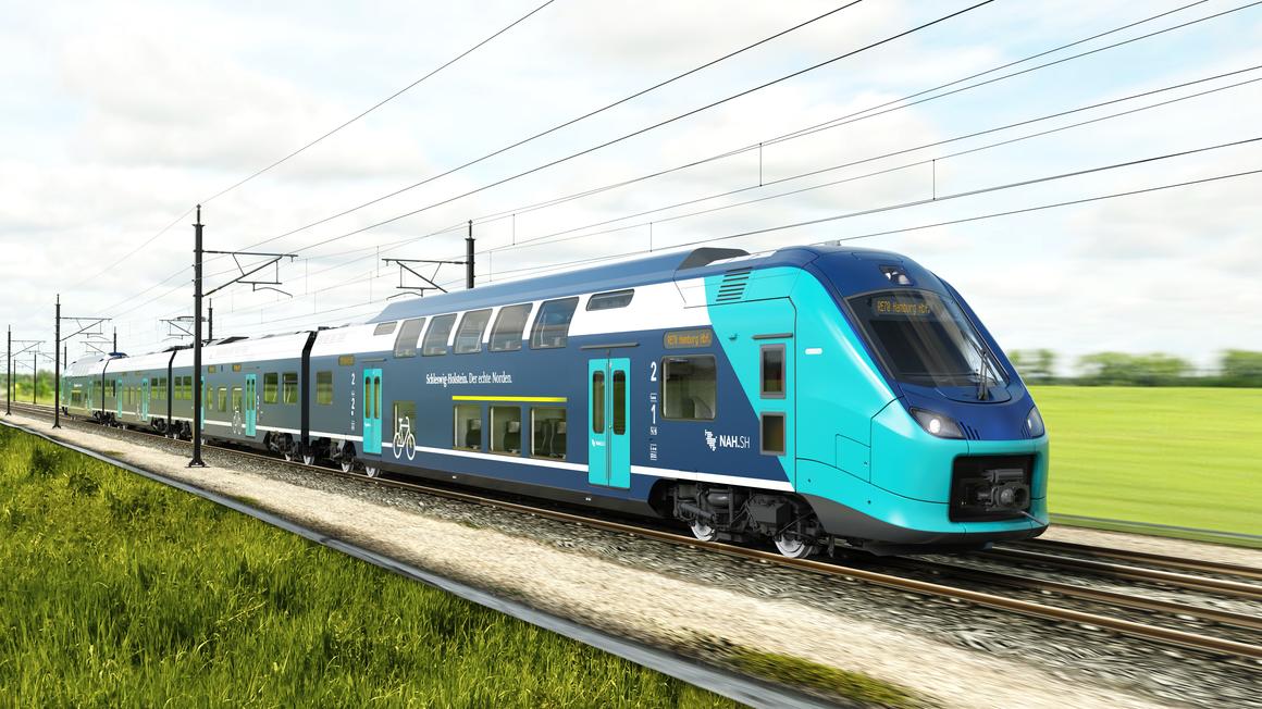 The Coradia Stream high-capacity trains have a maximum speed of 160 km/h