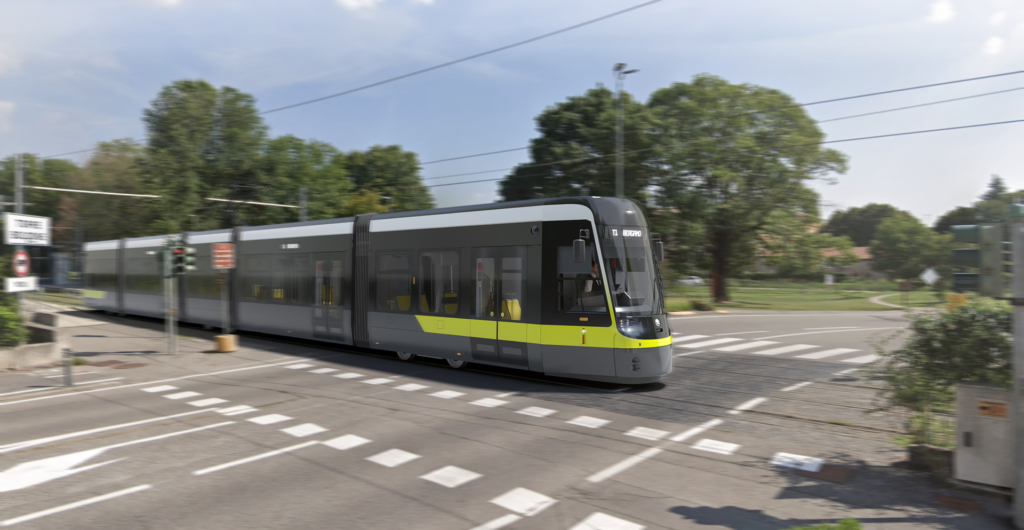 A visualisation of the new Bergamo Trams