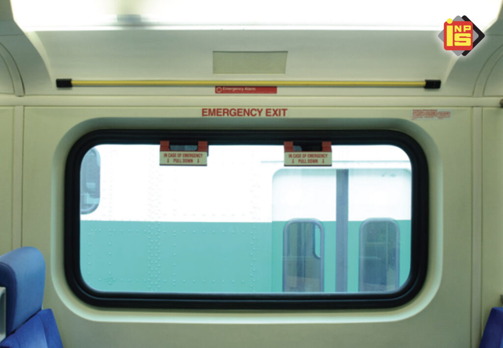 A train window panel