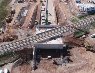 HS2 Completes Streethay Overbridge under South Staffordshire Railway
