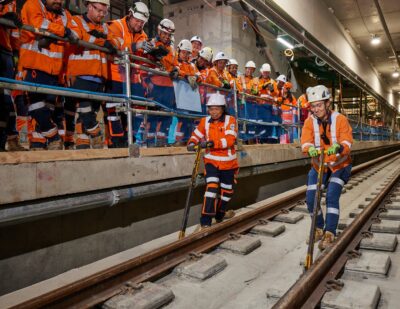 Tracklaying Complete in Auckland’s First City Rail Link Tunnel