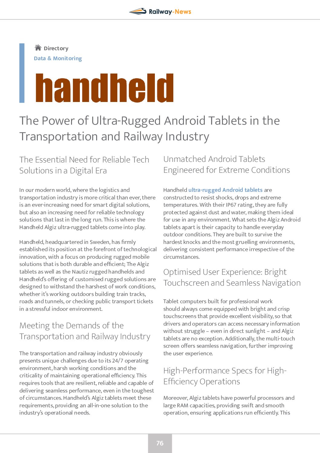 The Power of Ultra-Rugged Android Tablets in the Transportation and Railway Industry