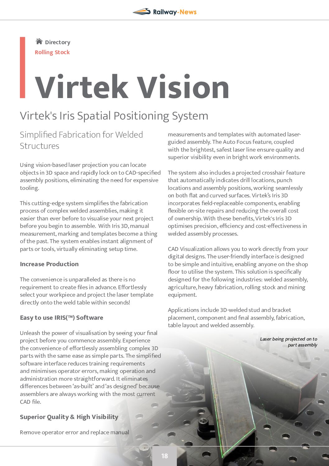 Virtek’s Iris Spatial Positioning System