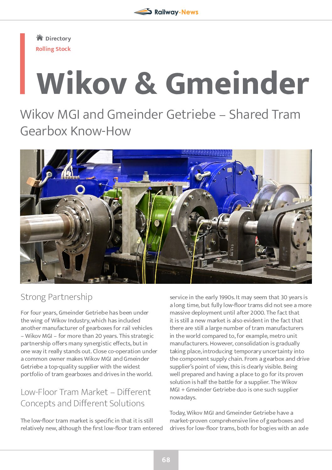 Wikov MGI & Gmeinder Getriebe Shared Tram Gearbox Know-How