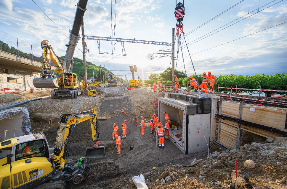 Preparatory construction work on the Ligerz Tunnel