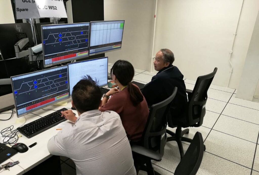 The software of new signalling system was tested at the signalling simulation facility before deployment on the main track