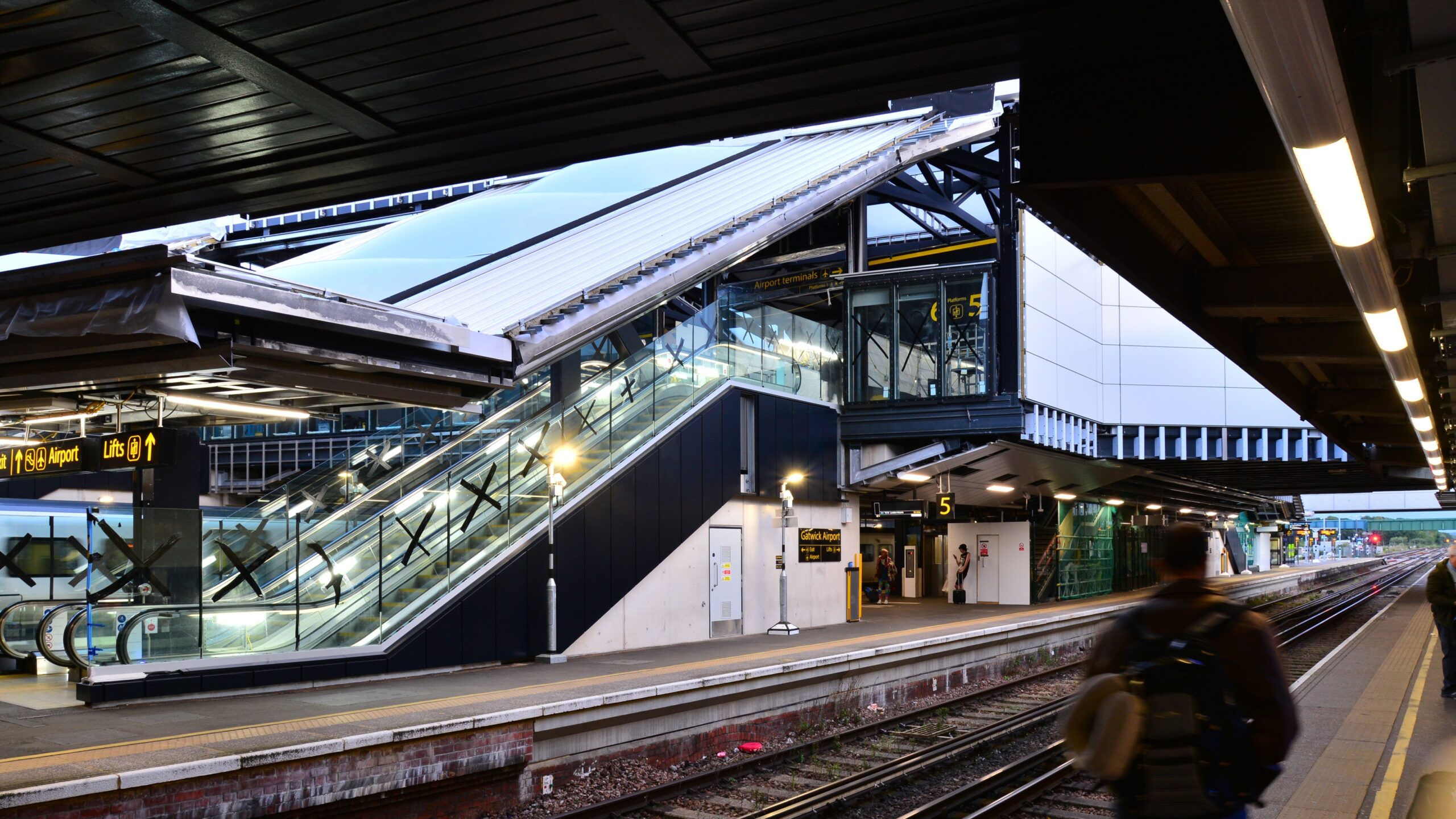 New escalators such as these on platform 5 and 6 will make it seamless for passengers to get from the train to the plane.
