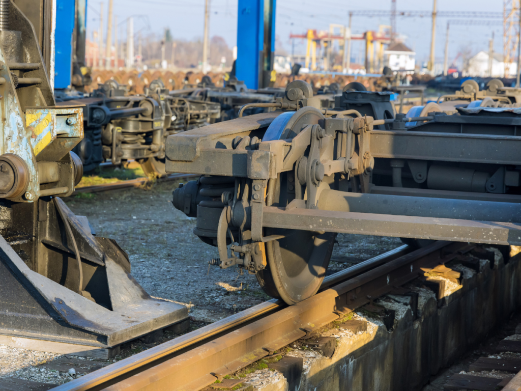 Train wheelsets at a depot