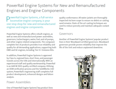 PowerRail Engine Systems for New and Remanufactured Engines