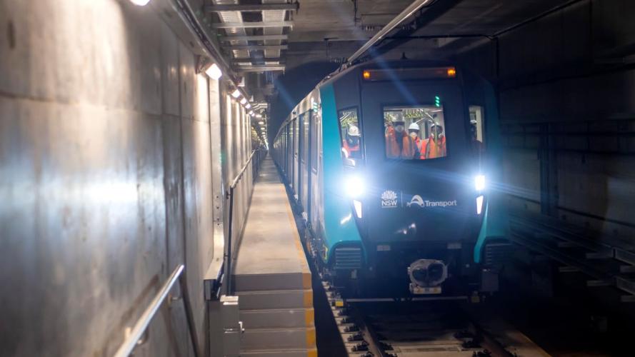 Metro train completes first journey from Tallawong to Sydenham