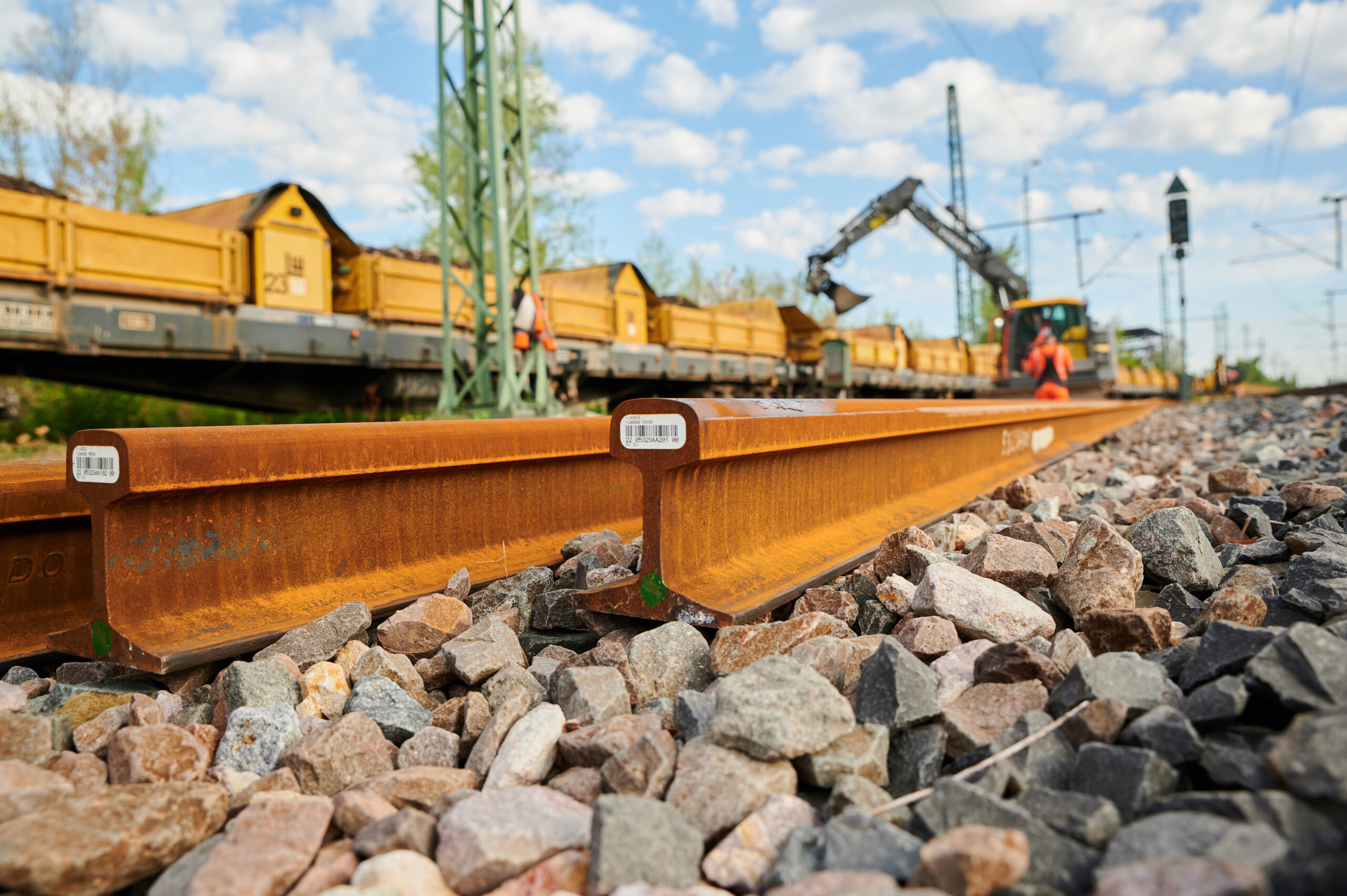 Track construction work on the Riedbahn near Riedstadt - Goddelau