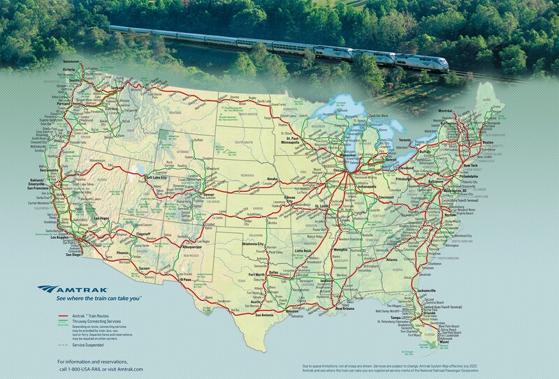Amtrak serves over 500 destinations across the US