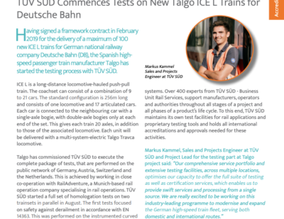 TÜV SÜD Commences Tests on New Talgo ICE L Trains for Deutsche Bahn