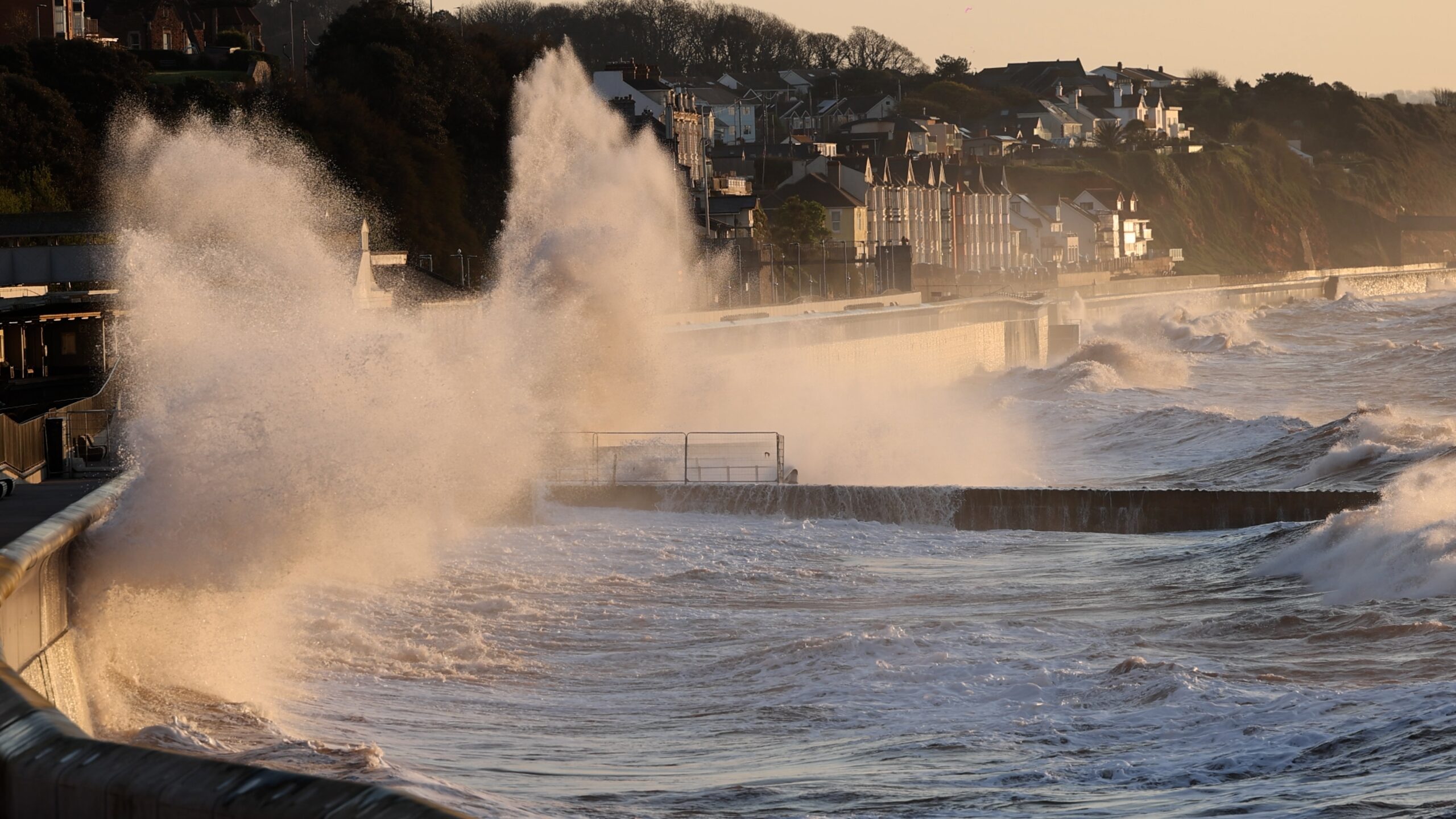 The new Dawlish sea wall holding up against Storm Ciarán