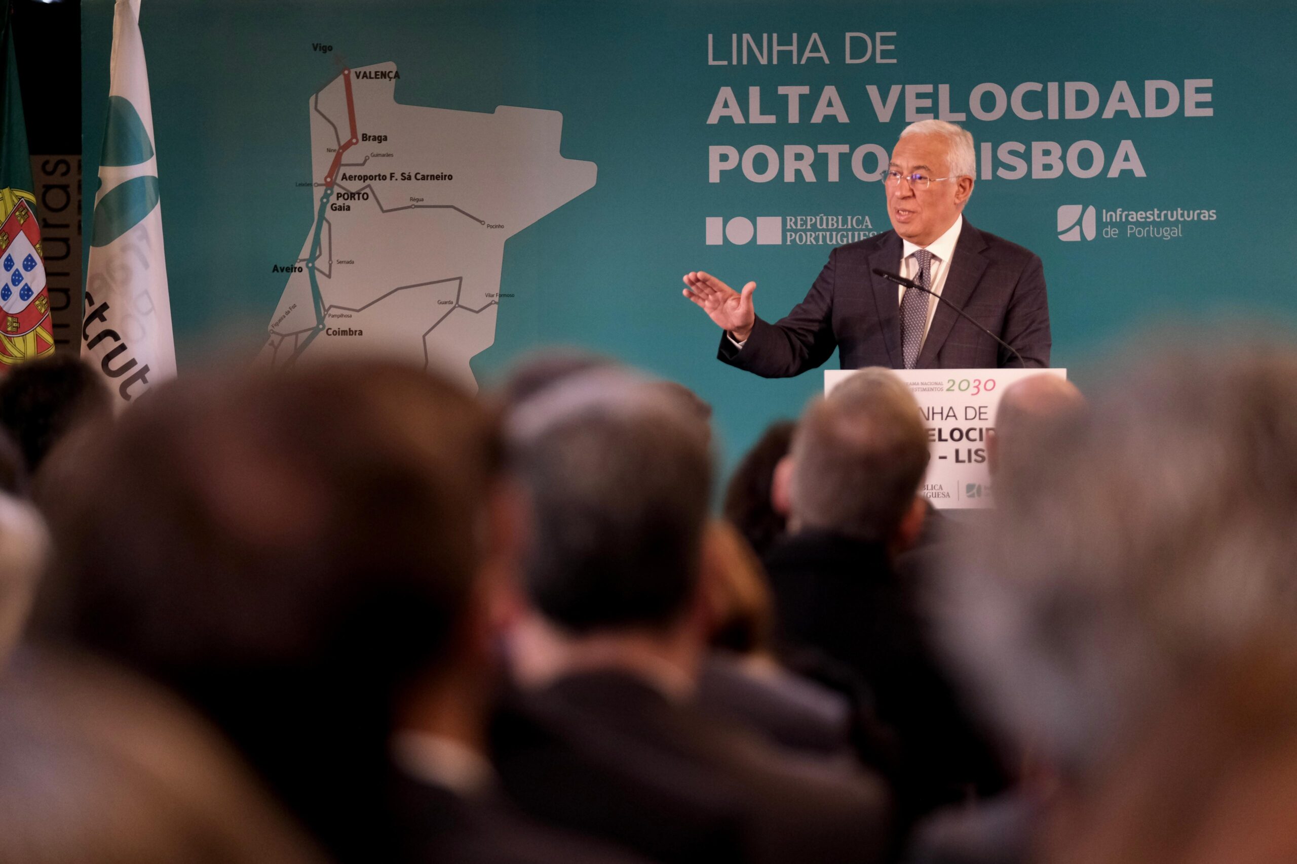 António Costa at the launch of the international tender for the first portion of the high-speed rail line