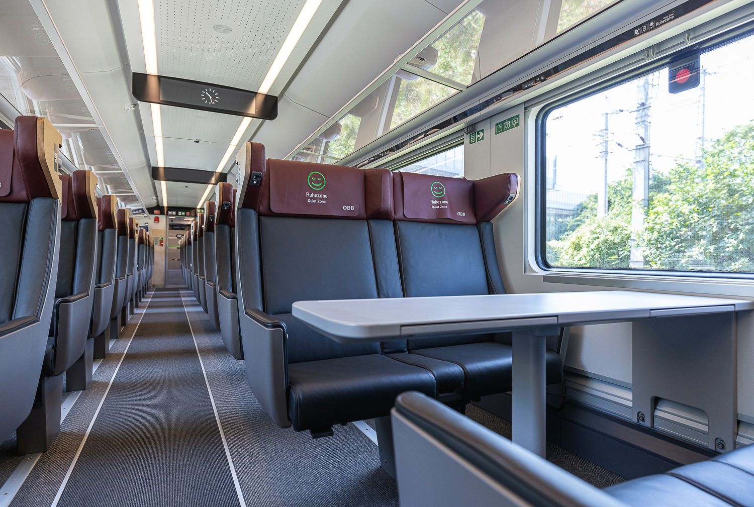 The interior of the new Railjet train