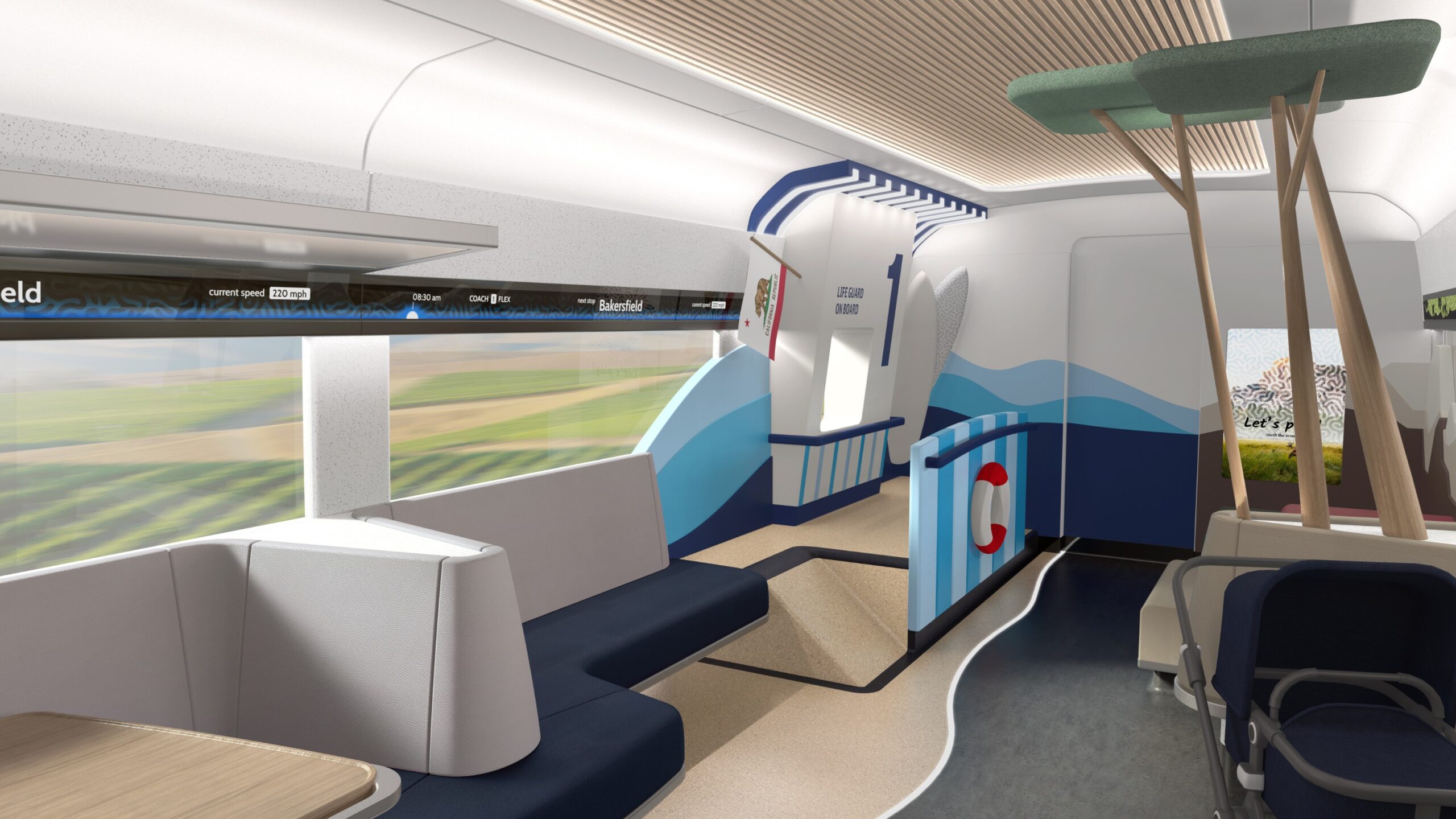 A rendering of the onboard family facilities