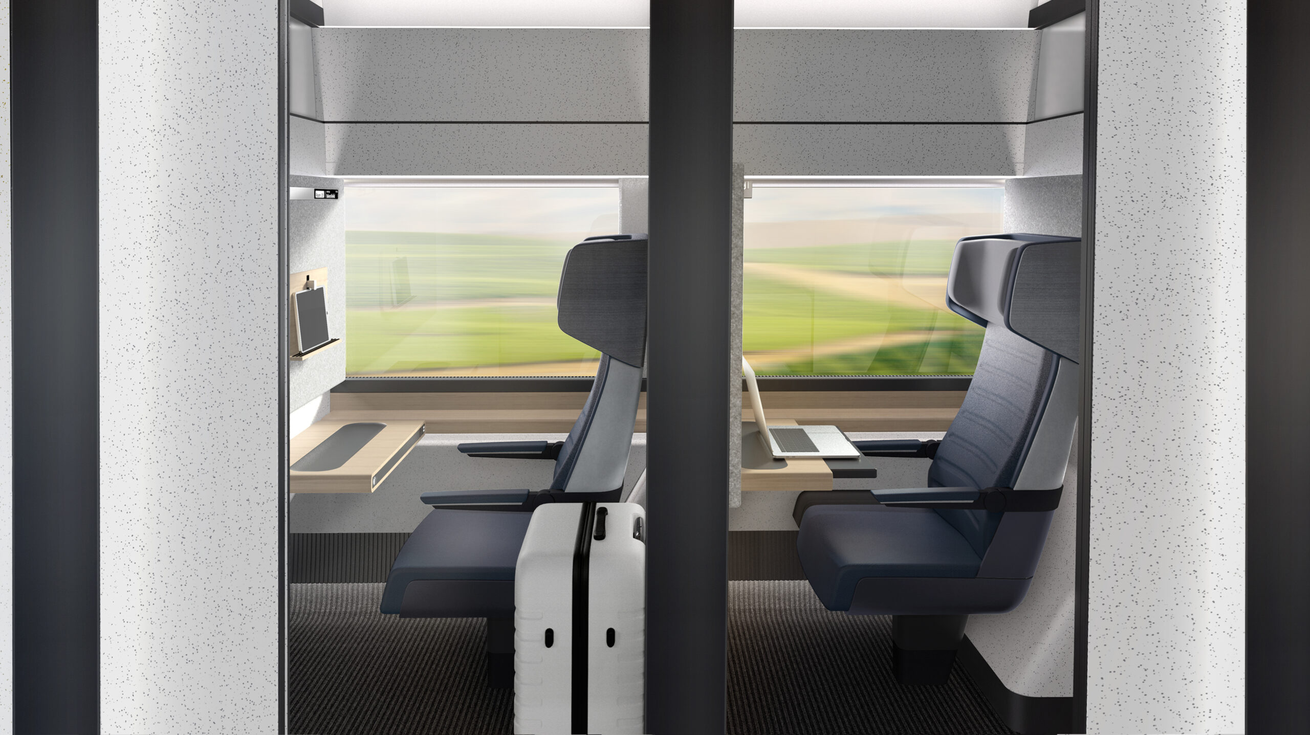 A preliminary rendering of Compartment seating  