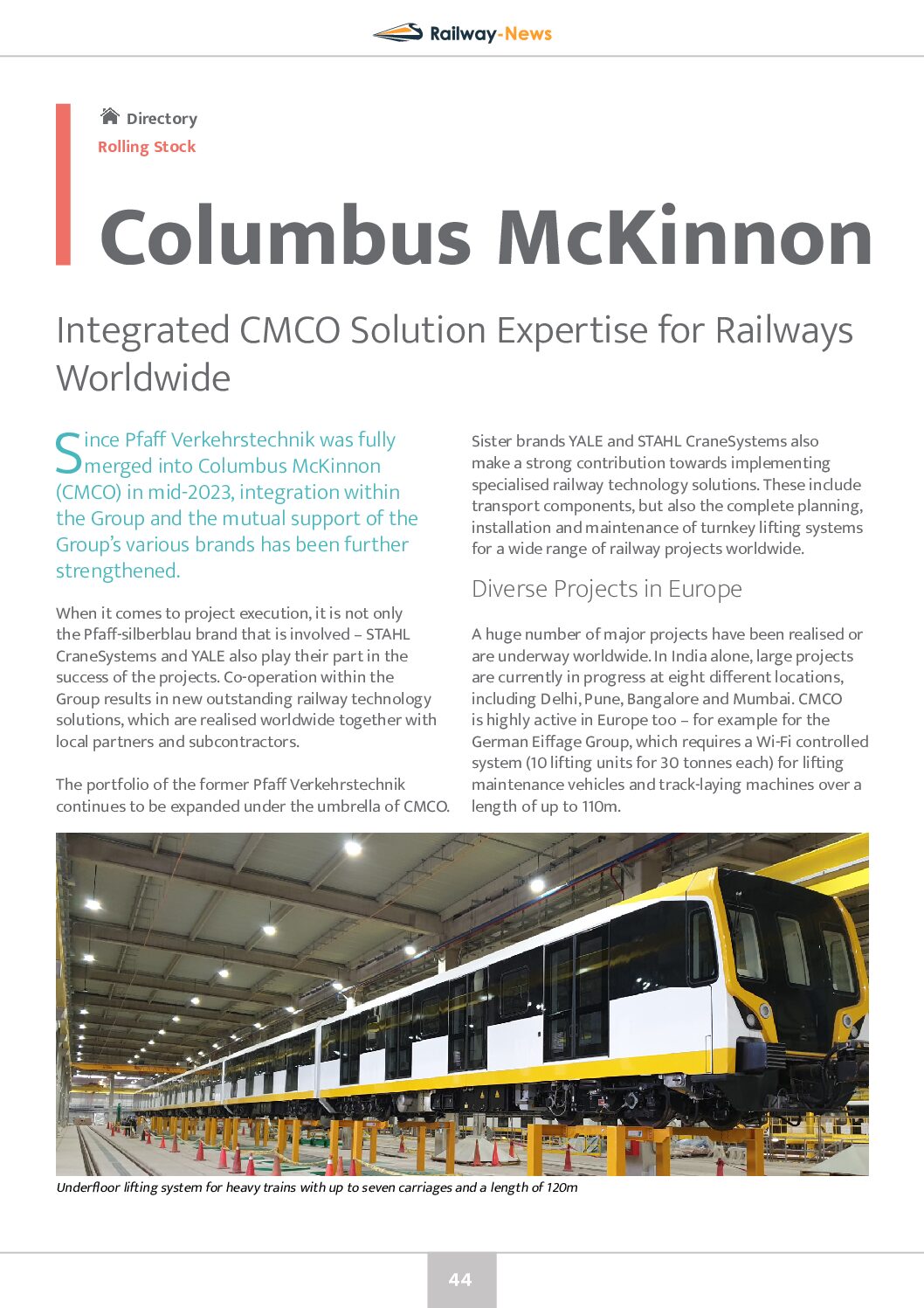 Integrated CMCO Solution Expertise for Railways Worldwide