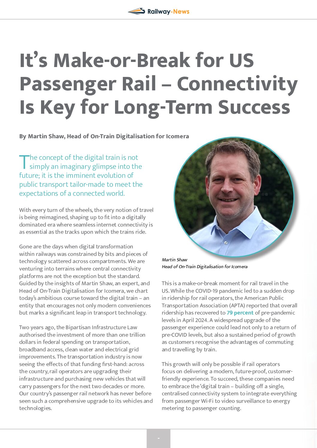 It’s Make-or-Break for US Passenger Rail – Connectivity Is Key for Long-Term Success
