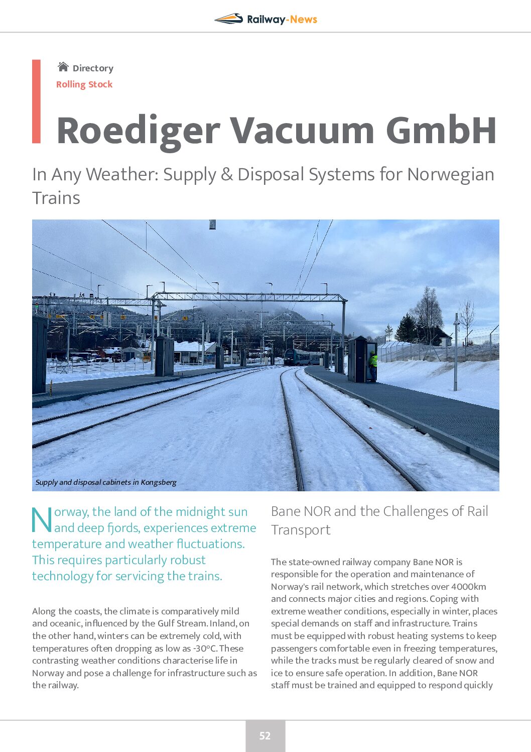 In Any Weather: Supply & Disposal Systems for Norwegian Trains