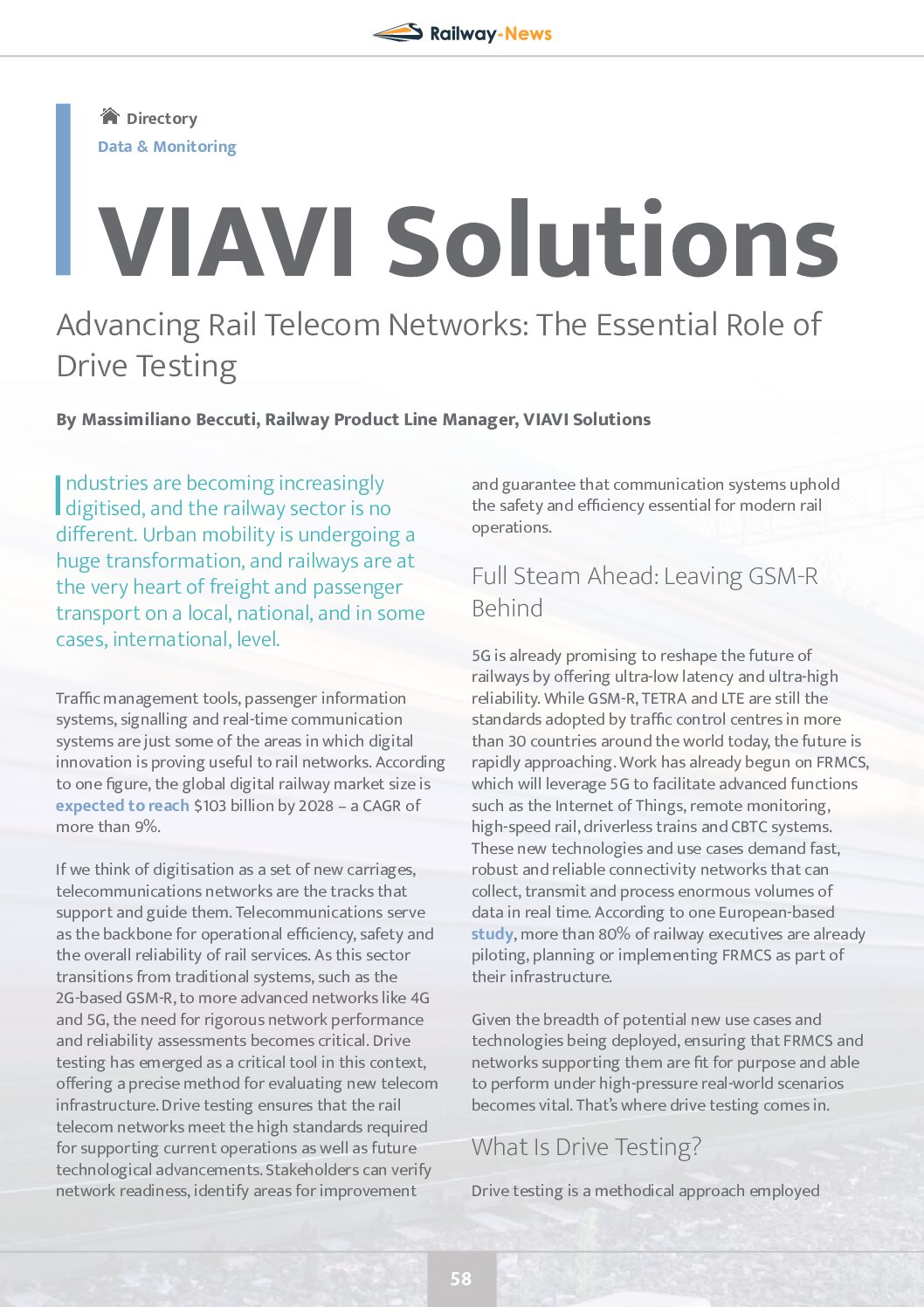 Advancing Rail Telecom Networks: The Essential Role of Drive Testing
