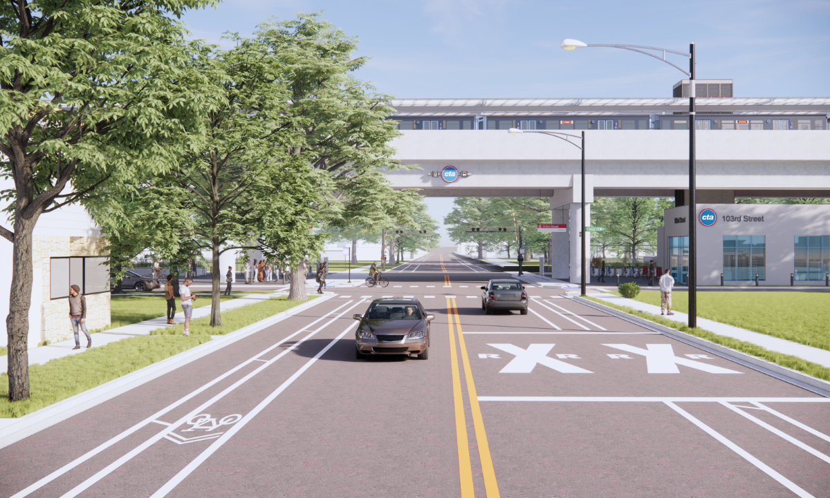 A rendering of a new station at 103rd Street