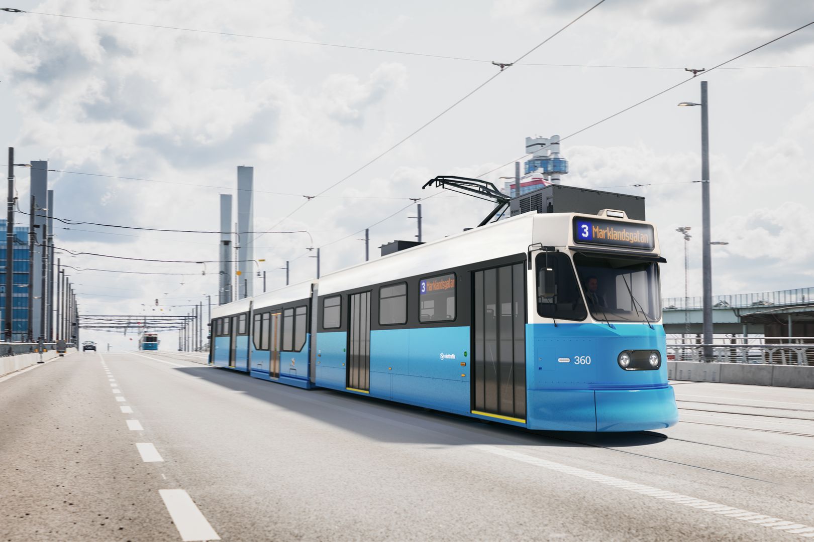 A visualisation of the modernised tram