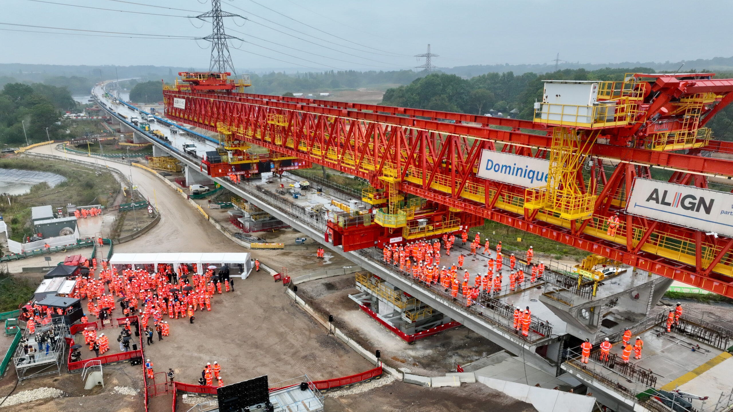 Final deck segment of Colne Valley viaduct installed