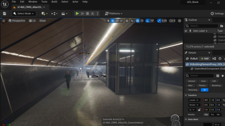 Putting BIM models into Unreal Engine allows engineers and other stakeholders to experience each station before they build it.
