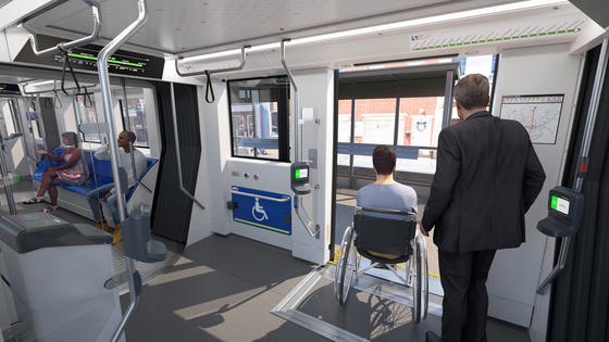 Latest interior design of SEPTA Streetcars