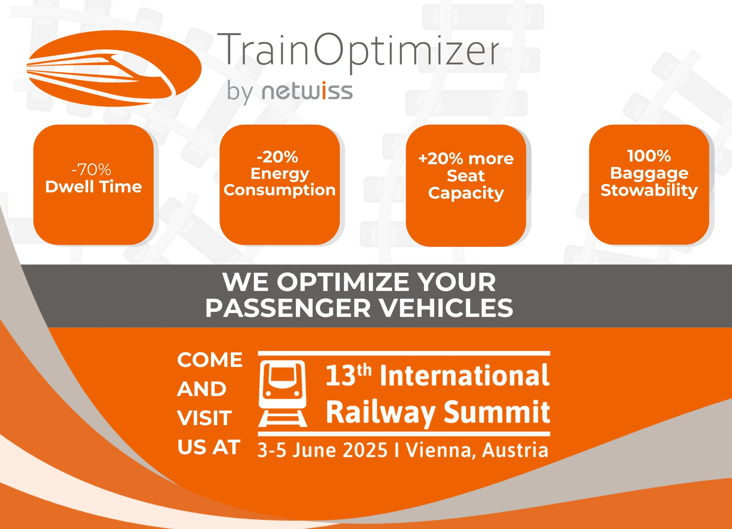 TrainOptimizer by Netwiss promotes enhanced rail efficiency ahead of the 13th International Railway Summit in Vienna, June 2025.