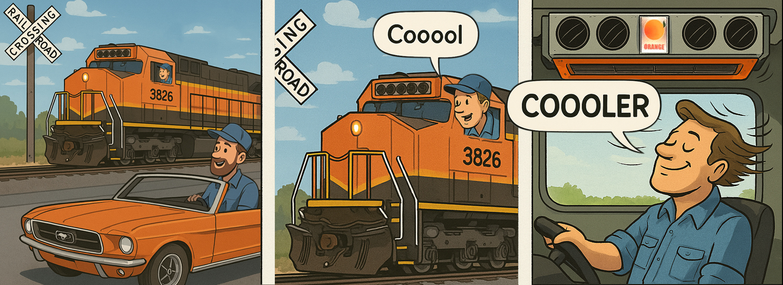 AI generated image about the Orange Air Conditioner Keeps You Cool.