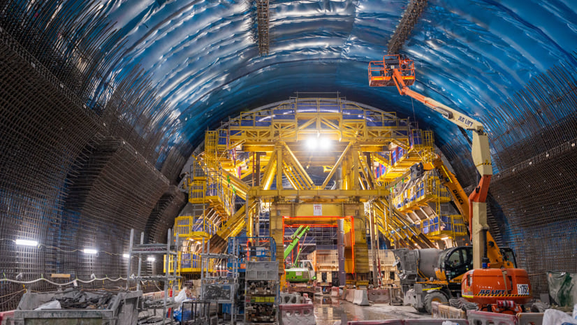 The Roma Street cavern shows the complexity of the two-tunnel subway line.
